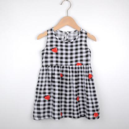 Toddler Girl Floral/Animal Print Summer Dress - Black Checkered - 10-11T - image 23