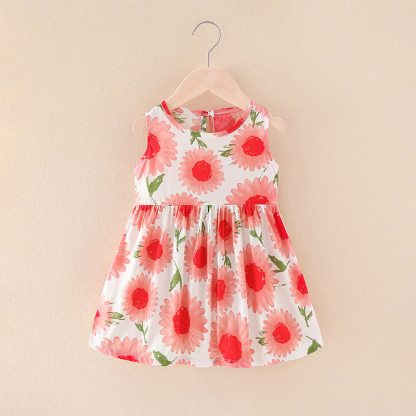 Toddler Girl Floral/Animal Print Summer Dress - Red Flowers - 10-11T - image 28