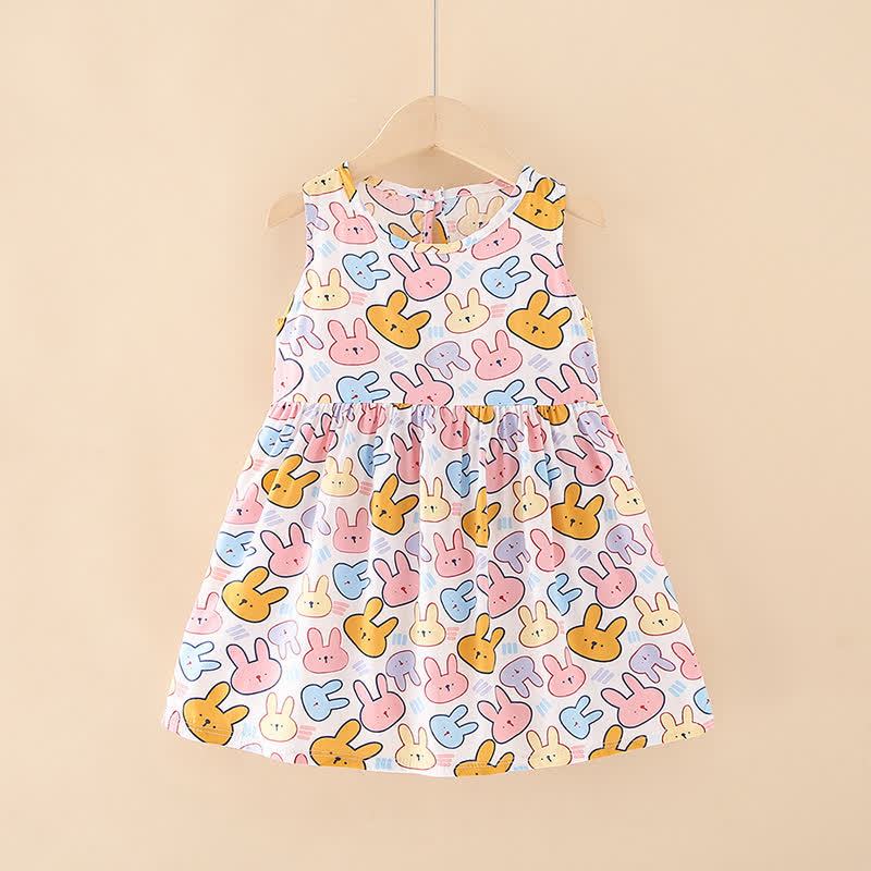 Toddler Girl Floral/Animal Print Summer Dress - Colorful Rabbit - 10-11T - image 35