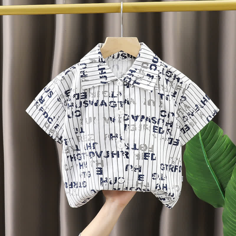 Toddler Boy Short Sleeve Printed Shirt - White - 10-11T - image 3