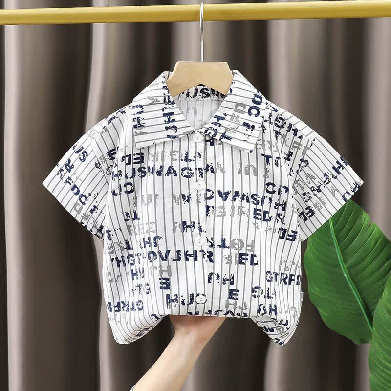 Toddler Boy Short Sleeve Printed Shirt - White - 10-11T - image 3