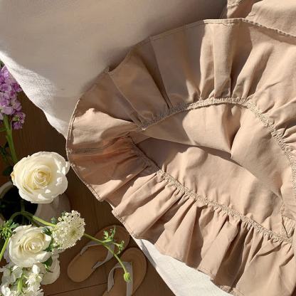 Toddler Girl Solid Color Ruffle Flutter Sleeve Dress - image 10