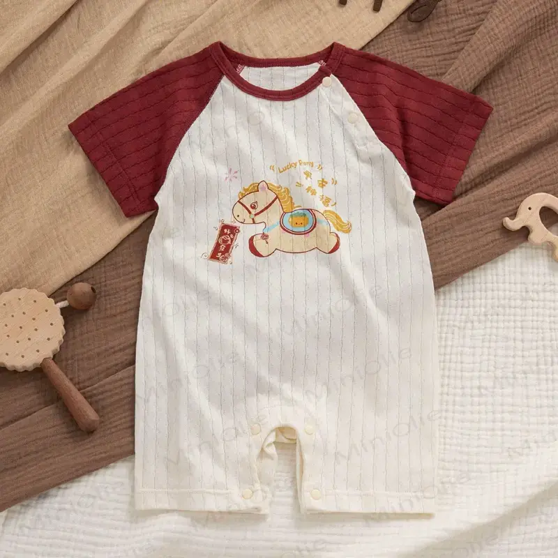 Baby Pure Cotton Short Sleeves Romper - White - 18-24M - image 4