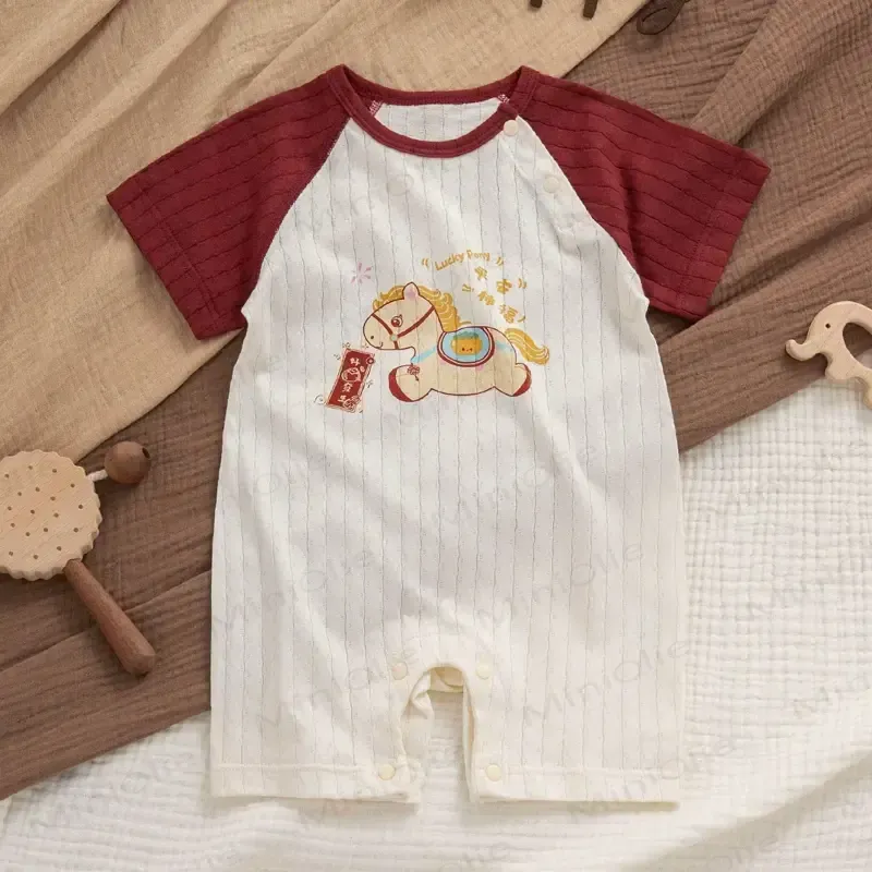 Baby Pure Cotton Short Sleeves Romper - White - 18-24M - image 4