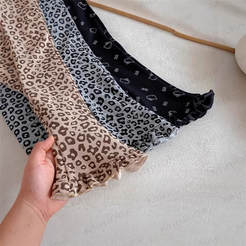 Toddler Kid Girls Leopard Ruffle Flare Pants - image 4