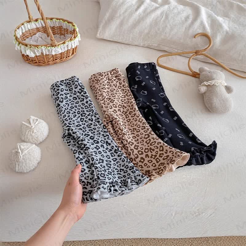 Toddler Kid Girls Leopard Ruffle Flare Pants - image 1