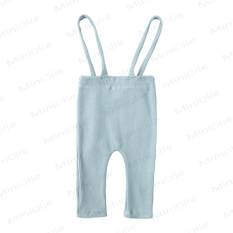 Baby Cotton Ribbed Suspender Pants - image 5