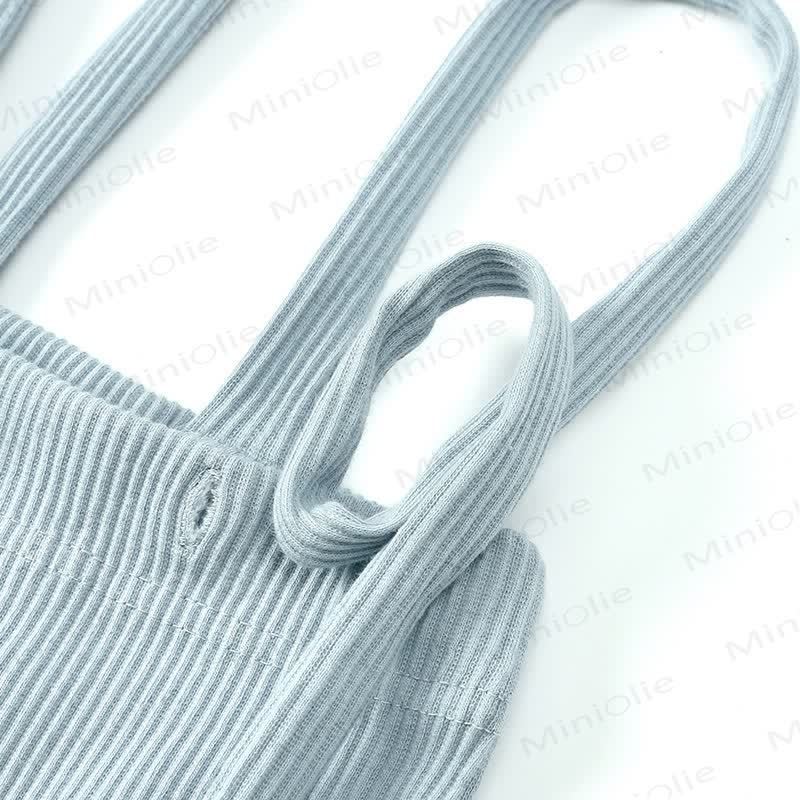 Baby Cotton Ribbed Suspender Pants - image 7