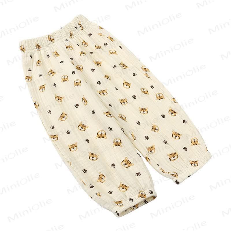 Kids Tales Toddler Floral Cotton Balloon Pants - Beige Tiger - 8-9T - image 11