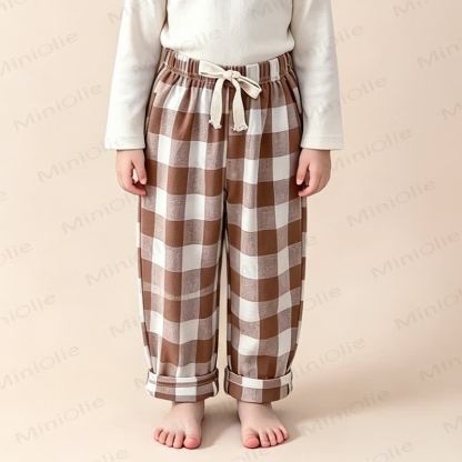 Toddler Cotton Plaid Pants - Khaki - 8-9T - image 5