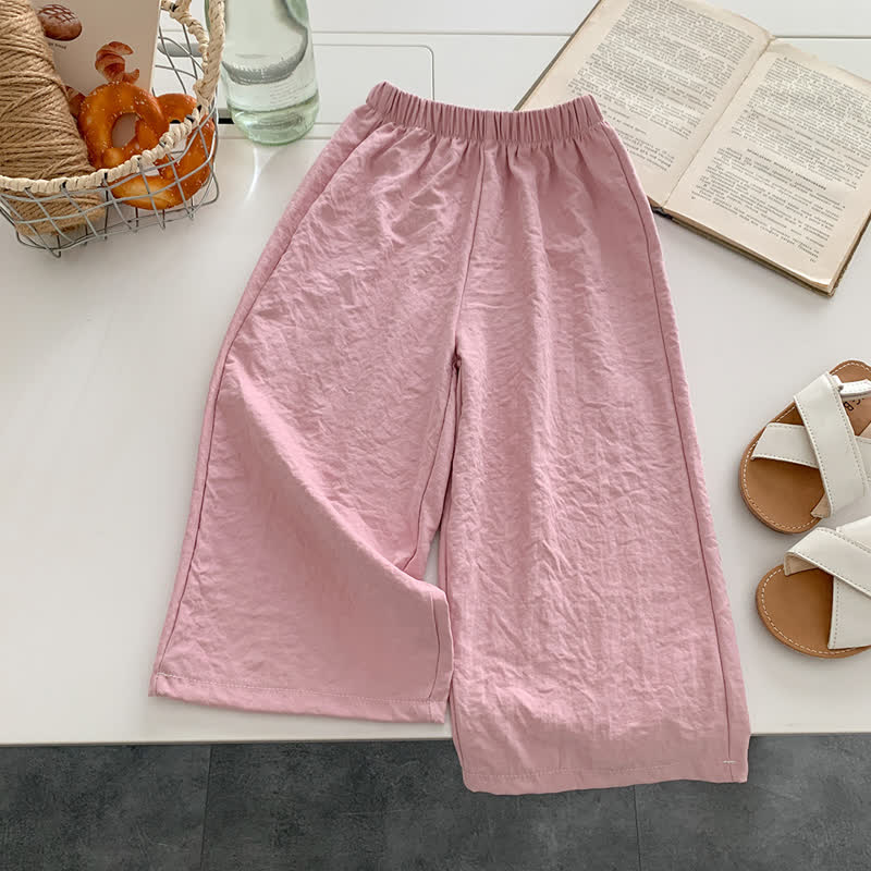 Toddler Girls Airy Crinkle Straight Leg Pants - Pink - 12-13T - image 3