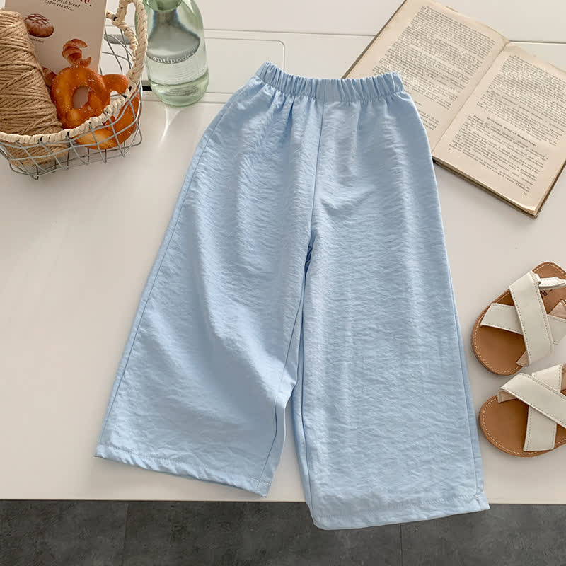 Toddler Girls Airy Crinkle Straight Leg Pants - Blue - 12-13T - image 4