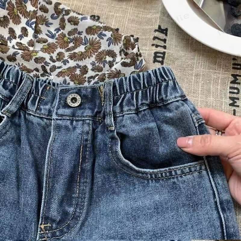 Toddler Kid Washed Denim Solid Navy Shorts - image 5