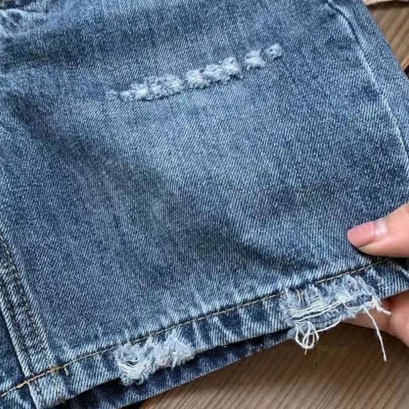Toddler Kid Washed Denim Solid Navy Shorts - image 6