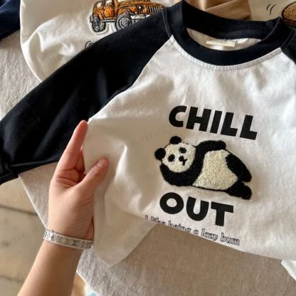 Toddler Kid Cotton Cartoon Embroidery Long Sleeve Top - Black - 8-9T - image 2