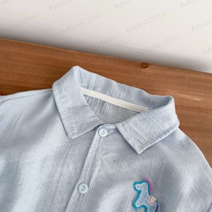 Toddler Linen Polo Shirt and Shorts 2-piece et - image 6