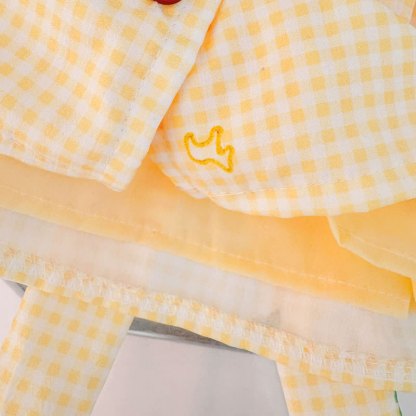Toddler Baby Girl Yellow Flower Plaid Summer 2-piece Sleeveless Set - image 7