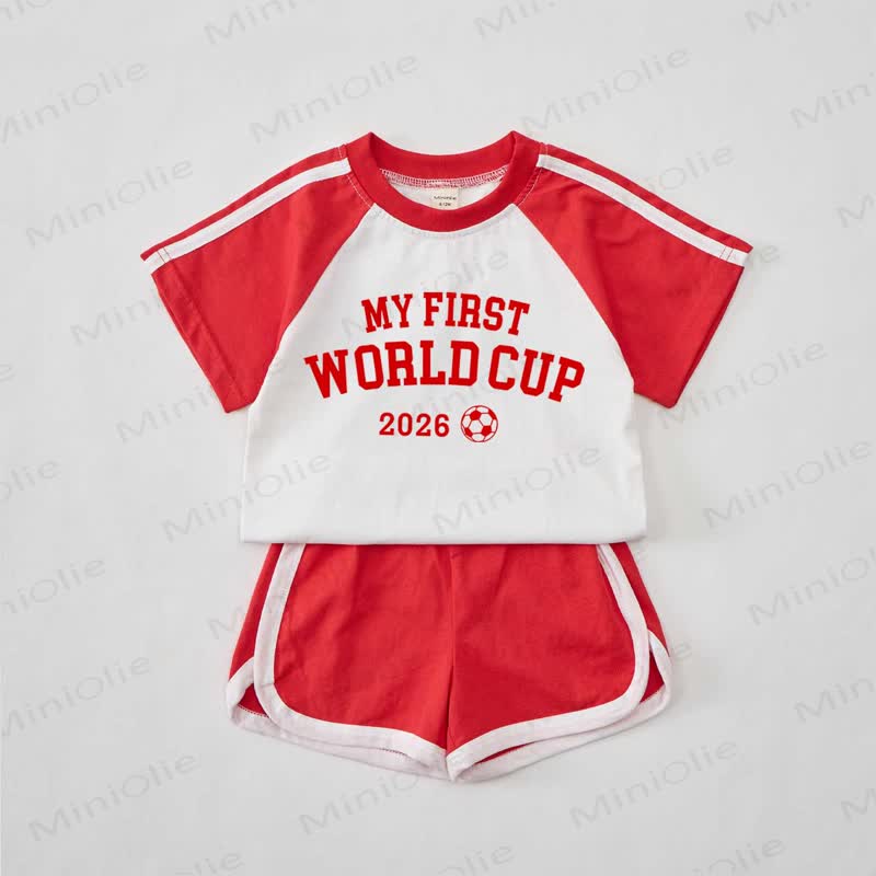 MY FIRST WORLD CUP 2026 Baby Red Football T-shirt Set - Red - 2-3T - image 1