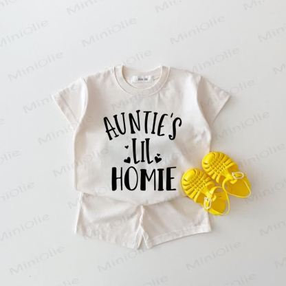 AUNTIE'S LIL HOMIE Baby White Tee and Shorts 2-piece Set - White - 18-24M - image 1