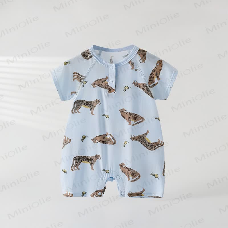 Baby Animal Print Romper - Blue Leopard - 18-24M - image 4