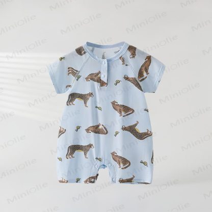 Baby Animal Print Romper - Blue Leopard - 18-24M - image 4
