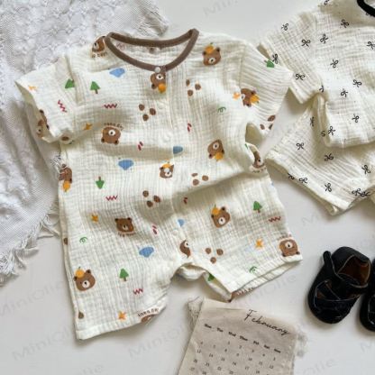Baby White Short Sleeves Button Front Romper - image 5