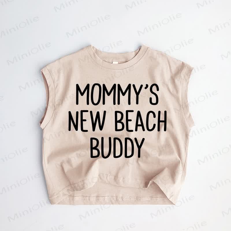 DADDY'S/MOMMY'S NEW BEACH BUDDY Baby Toddler Khaki Tank Top - Khaki: MOMMY'S - 3-5T - image 2