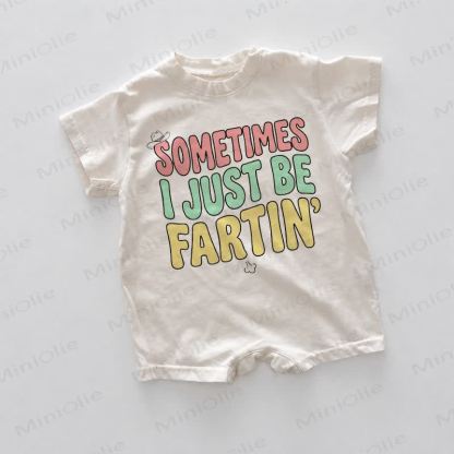 SOMETIMES I JUST BE FARTIN' Baby White Slogan Romper - White - 18-24M - image 1