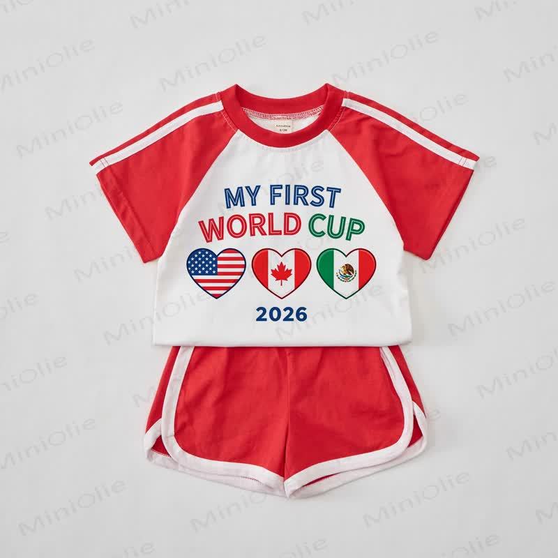 MY FIRST WORLD CUP 2026 Baby Flag Red T-shirt Set - Red - 2-3T - image 1