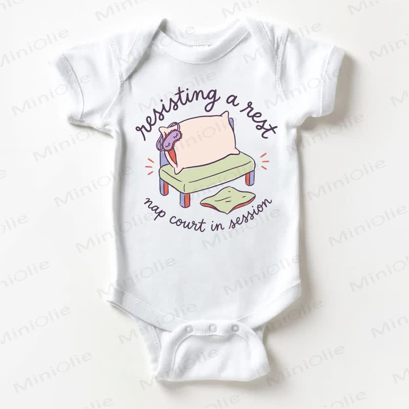 RESISTING A REST NAP COURT IN SESSION Baby White Bodysuit - White - 18-24M - image 1