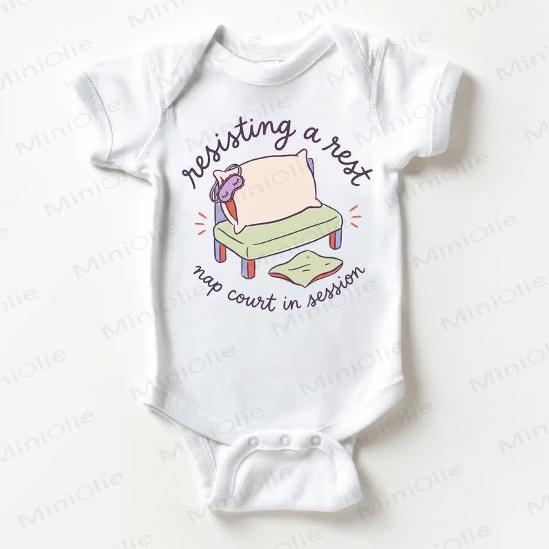 RESISTING A REST NAP COURT IN SESSION Baby White Bodysuit - White - 18-24M - image 1