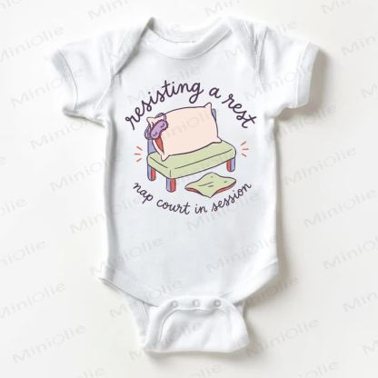 RESISTING A REST NAP COURT IN SESSION Baby White Bodysuit - White - 18-24M - image 1