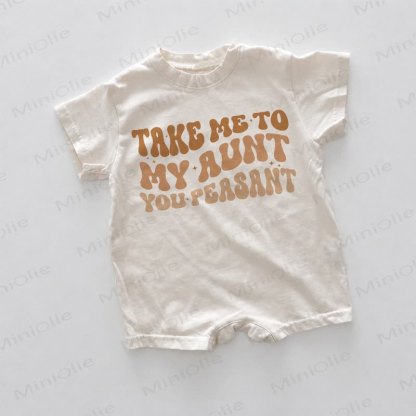 TAKE ME TO MY AUNT YOU PEASANT Baby White Romper - White - 18-24M - image 1