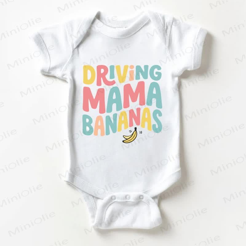 DRIVING MAMA BANANAS Baby Slogan White Bodysuit - White - 18-24M - image 1