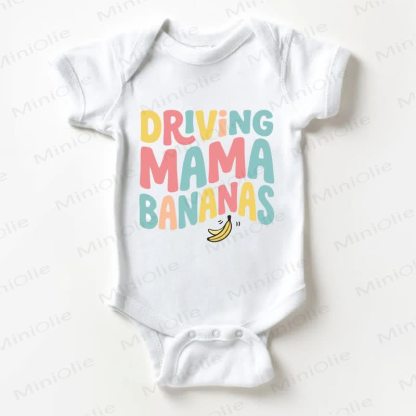 DRIVING MAMA BANANAS Baby Slogan White Bodysuit - White - 18-24M - image 1