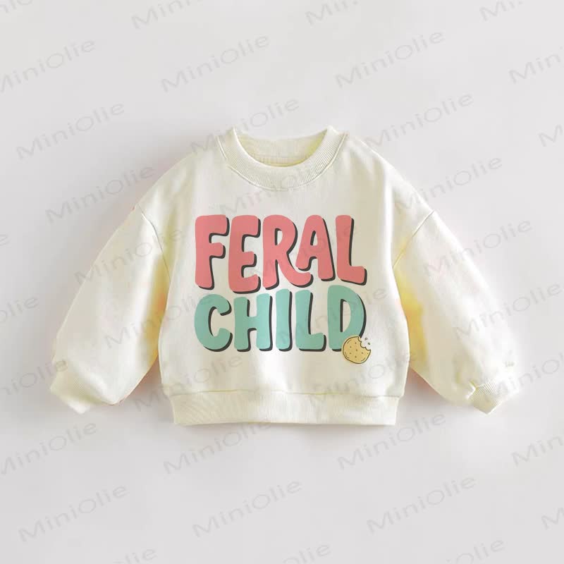 FERAL CHILD Baby Toddle Sweatshirt - Cream - 3-5T - image 1