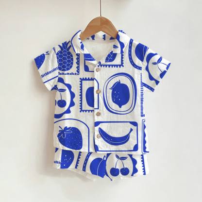 Baby Toddler Fruit Shirt and Shorts 2-piece Set - White - 3-5T - image 1