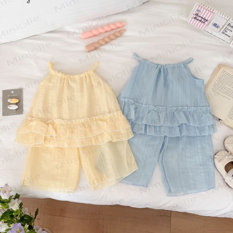 Toddler Girl Solid Color Sleeveless Set - image 1