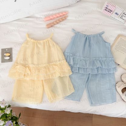 Toddler Girl Solid Color Sleeveless Set - image 1