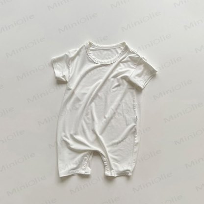 Toddler Soft Cotton Top And Shorts Set - White Romper - 4-5T - image 7
