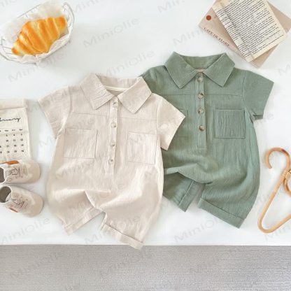 Baby Breezy Polo Collar Romper - image 1