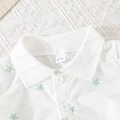Baby Striped Polo Shirt and Shorts 2-piece Set - image 7