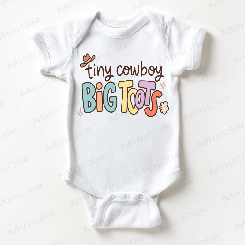 TINY COWBOY BIG TOOTS Baby Boys Slogan White Bodysuit - White - 18-24M - image 1