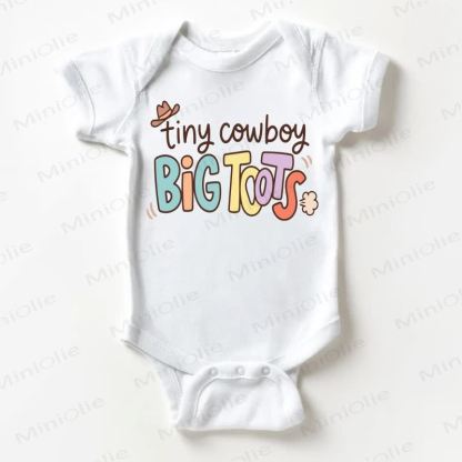 TINY COWBOY BIG TOOTS Baby Boys Slogan White Bodysuit - White - 18-24M - image 1