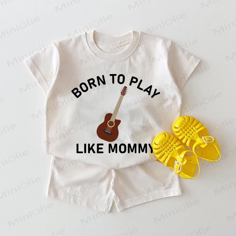 BORN TO PLAY LIKE MOMMY Baby Guitar White 2-piece Set - White - 18-24M - image 1