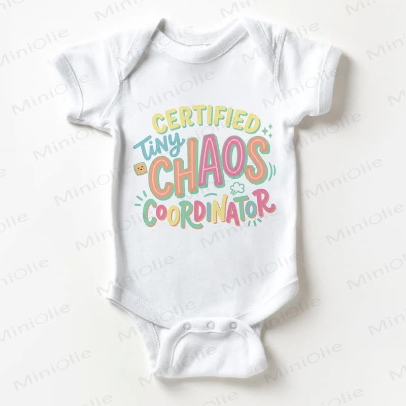 CERTIFIED TINY CHAOS COORDINATOR Baby White Bodysuit - White - 18-24M - image 1