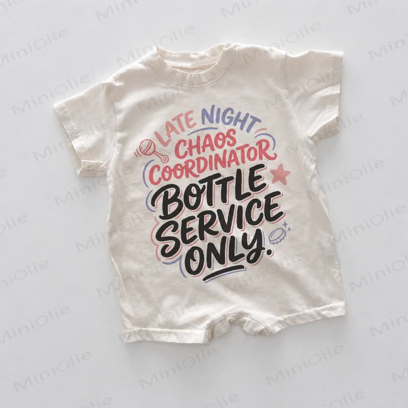 LATE NIGHT CHAOS COORDINATOR BOTTLE SERVICE ONLY. Baby White Slogan Romper - White - 18-24M - image 1