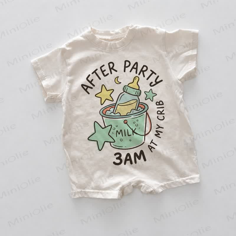 AFTER PARTY 3AM AT MY CRIB Baby White Slogan Romper - White - 18-24M - image 1