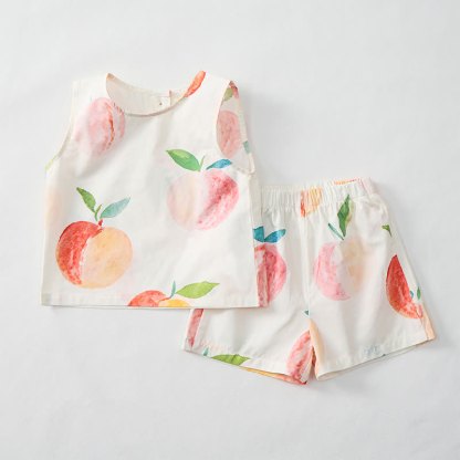 Baby Toddler Peach Yellow Top and Shorts 2-piece Set - image 3