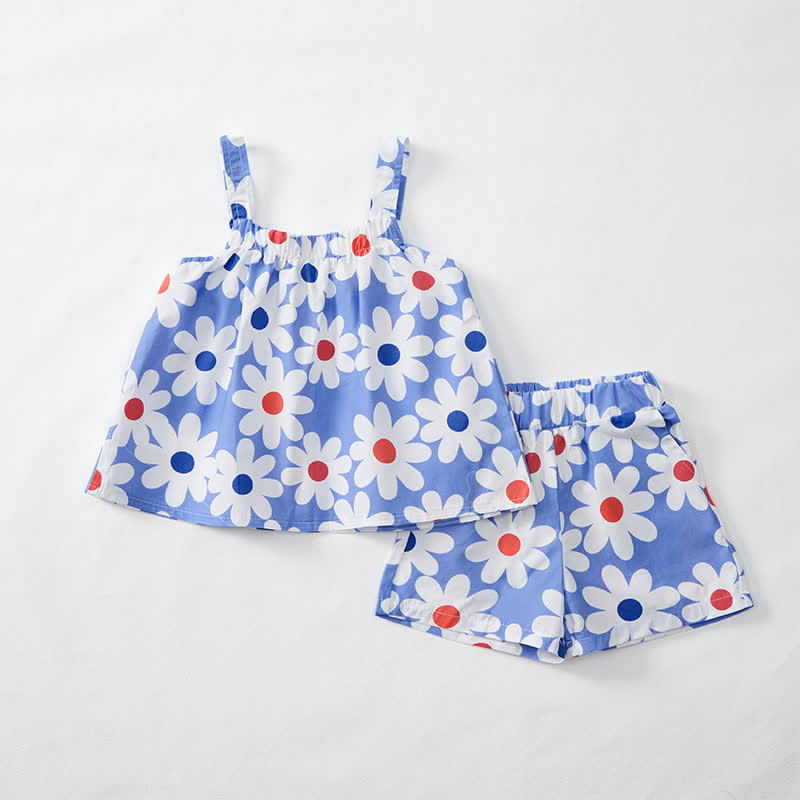 Baby Toddler Daisy Blue Top and Shorts 2-piece Set - image 3